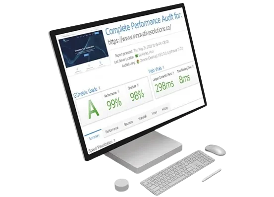 Relatório de Performance GTmetrix Mockup